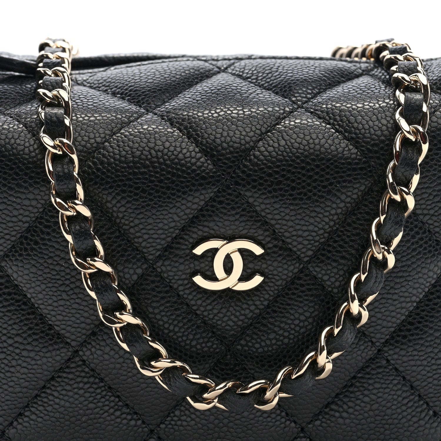 Chanel Caviar Quilted Hobo Clutch With Chain Black 8 of 11