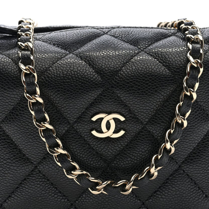 Chanel Caviar Quilted Hobo Clutch With Chain Black 8 of 11