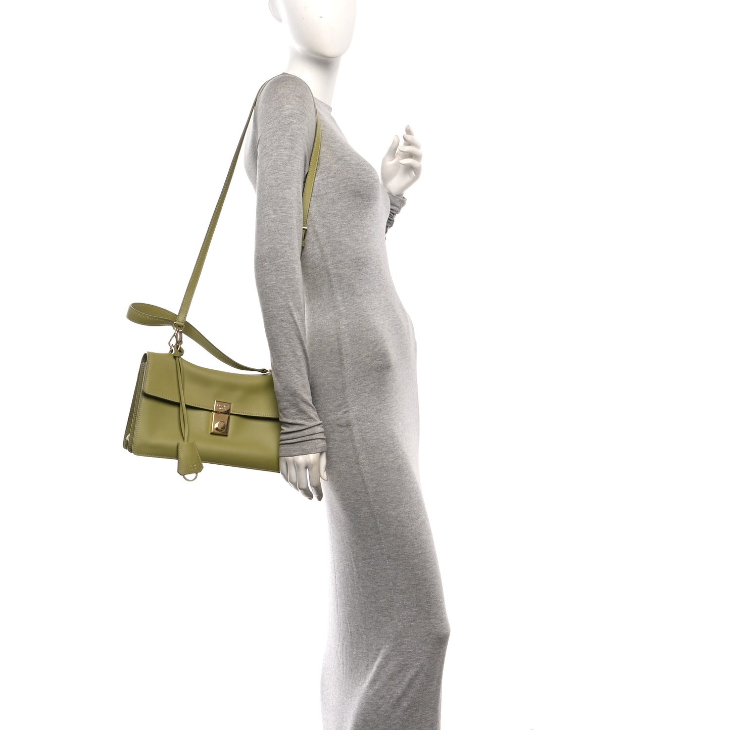 Calfskin Medium Soft Sound Shoulder Bag Pistacchio