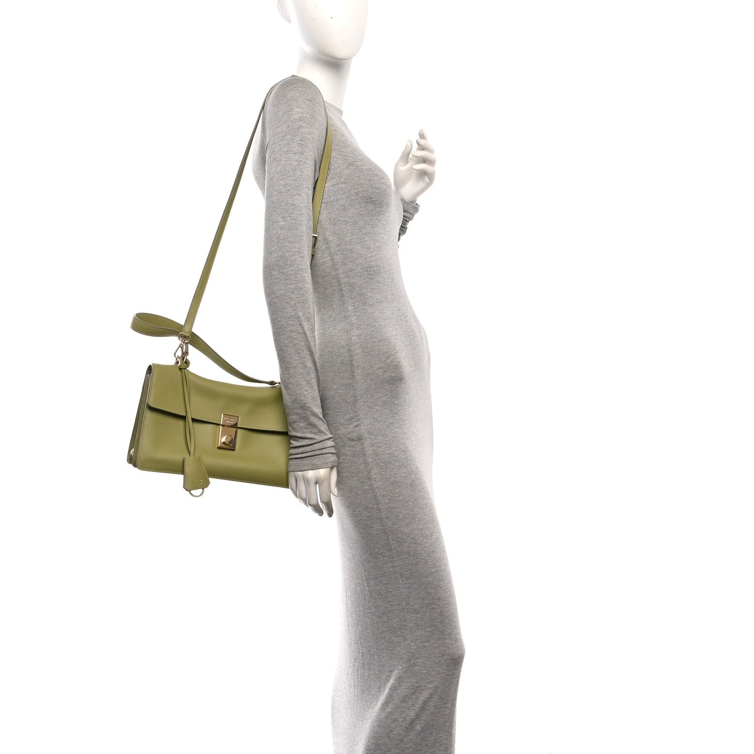 Prada Calfskin Medium Soft Sound Shoulder Bag Pistacchio 2 of 11