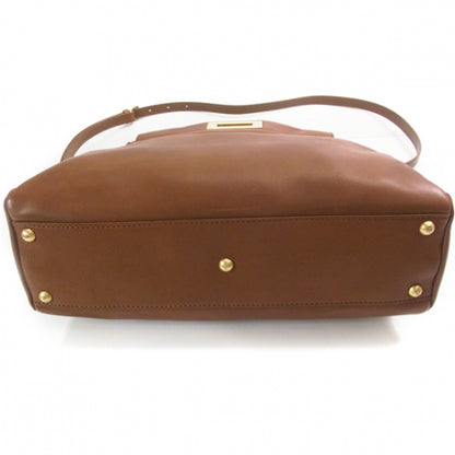 Fendi Vitello Saddle Medium Peekaboo Iconic Satchel Moro 4 of 11