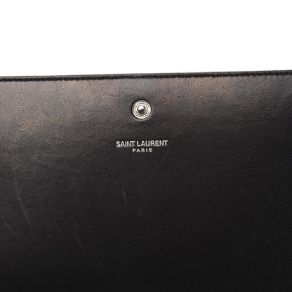 Saint Laurent Crocodile Embossed Calfskin Monogram Chain Wallet Black 6 of 10