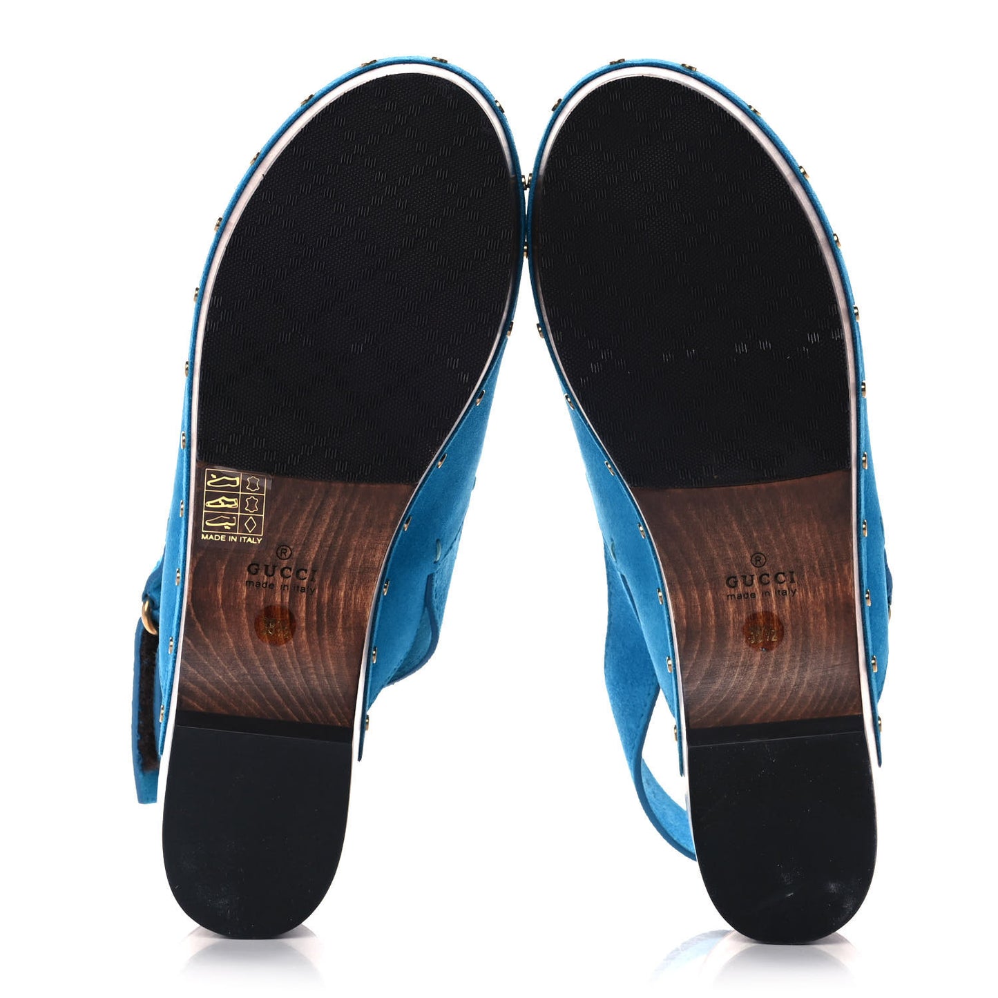 Suede Horsebit Amstel Slingback Clogs 38.5 New Bright Turquoise