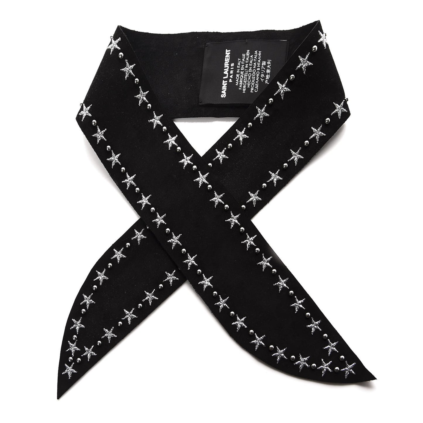 Suede Studded Star Choker Black