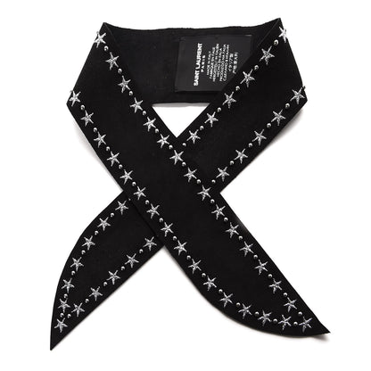 Saint Laurent Suede Studded Star Choker Black 1 of 5