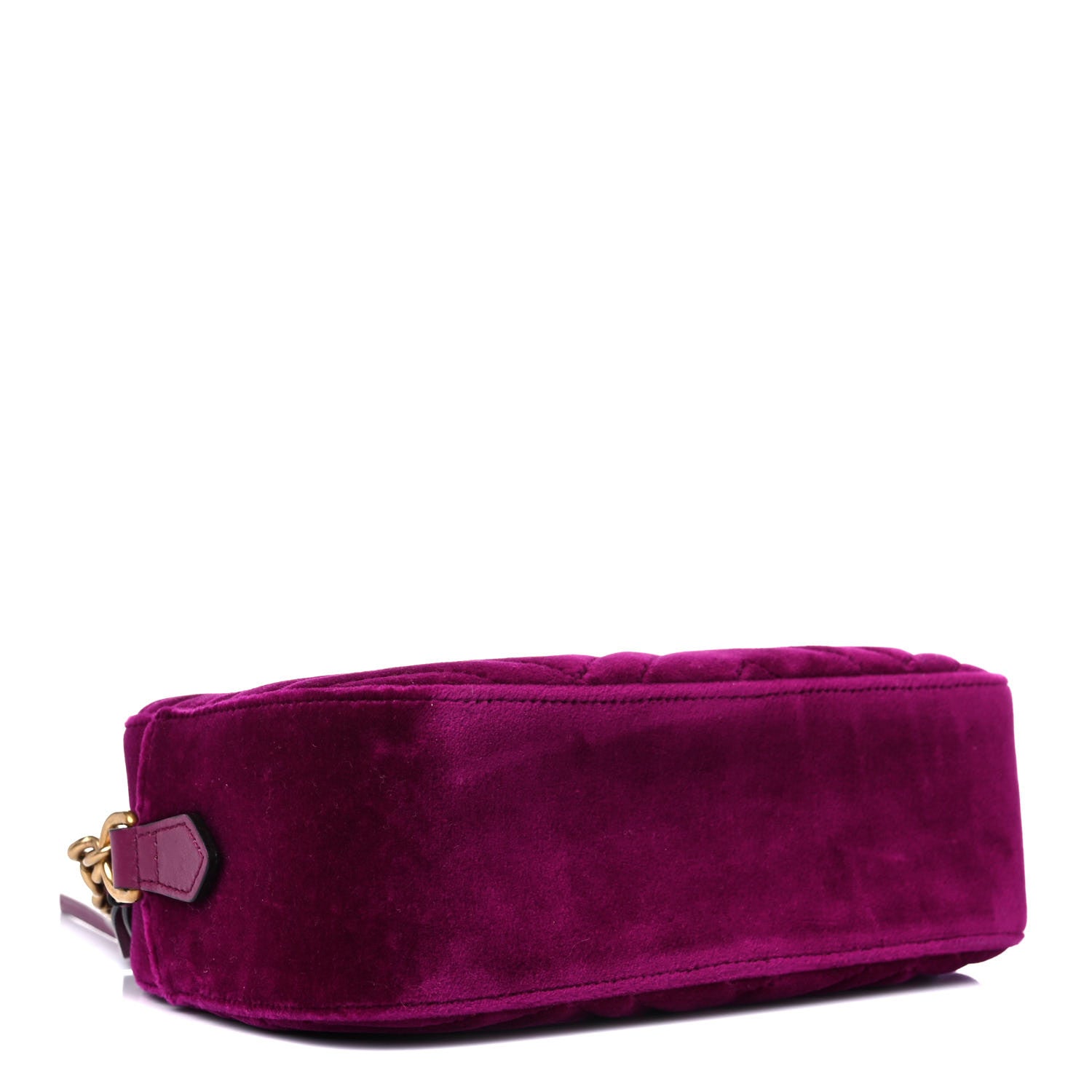 Gucci Velvet Matelasse Small GG Marmont Chain Shoulder Bag Fuchsia Violet Cyclamen 4 of 13