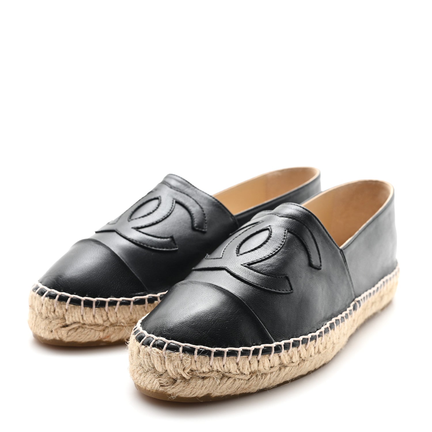 Chanel Lambskin CC Espadrilles 38 Black 4 of 10