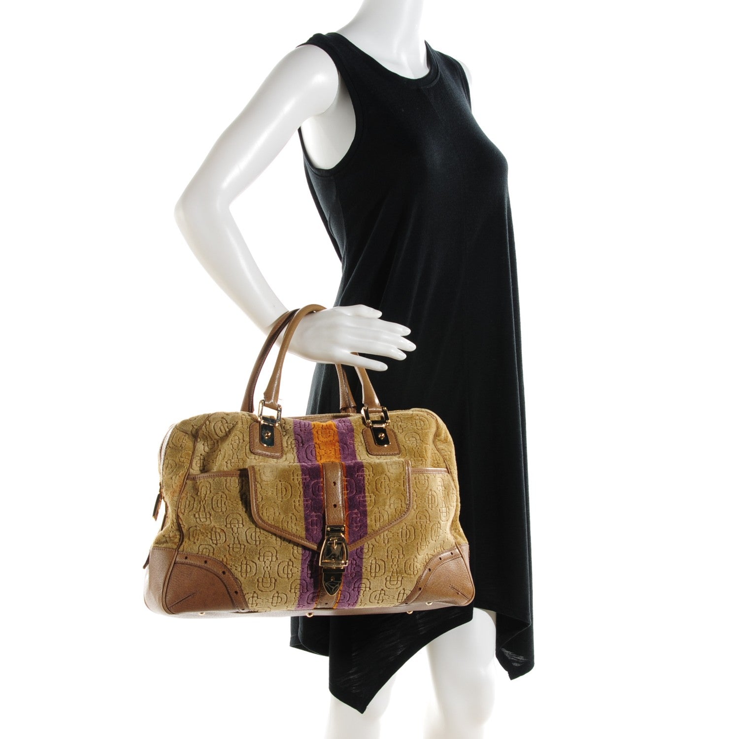 Gucci Velour Glam Tote Brown 4 of 11