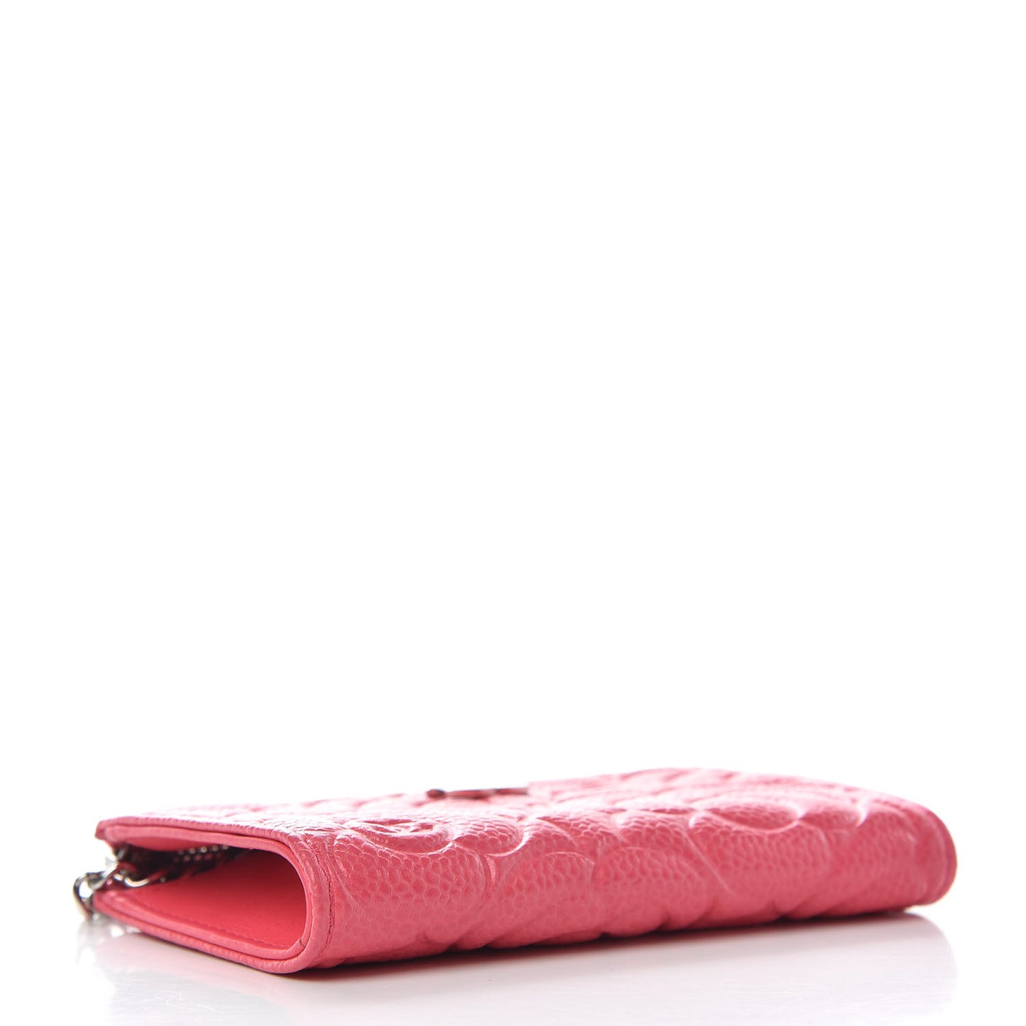 Caviar Camellia Embossed Key Holder Case Pink