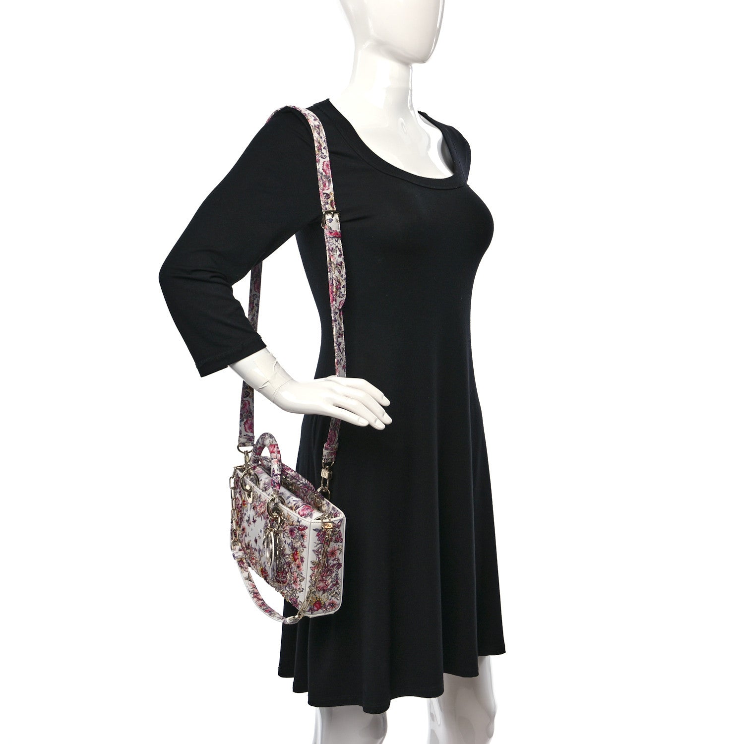 Christian Dior Calfskin Embroidered Butterfly Printed Lady D-Joy Multicolor 2 of 9