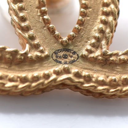 Chanel CC Drop Earrings Matte Gold 4 of 4