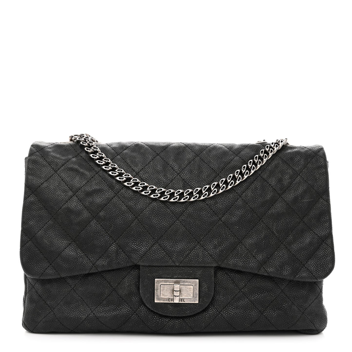 Washed Caviar Quilted 2.55 Reissue 227 Bijoux Chain Flap Black