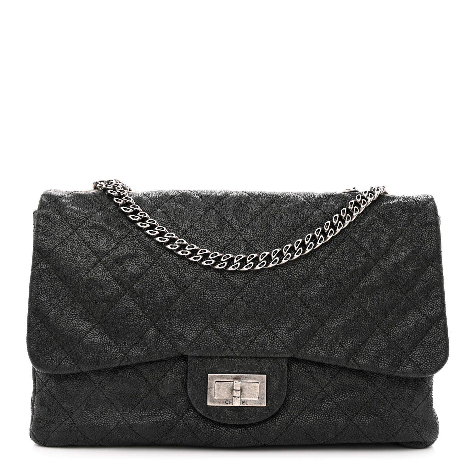 Chanel Washed Caviar Quilted 2.55 Reissue 227 Bijoux Chain Flap Black 1 of 11