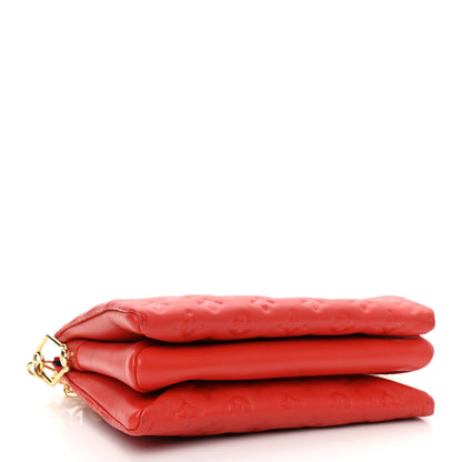 Louis Vuitton Lambskin Embossed Monogram Coussin PM Red 3 of 11