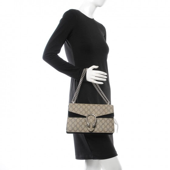 GG Supreme Monogram Small Dionysus Shoulder Bag Black