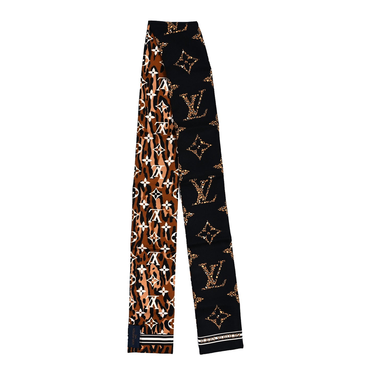 Silk Monogram Giant Jungle Bandeau Black