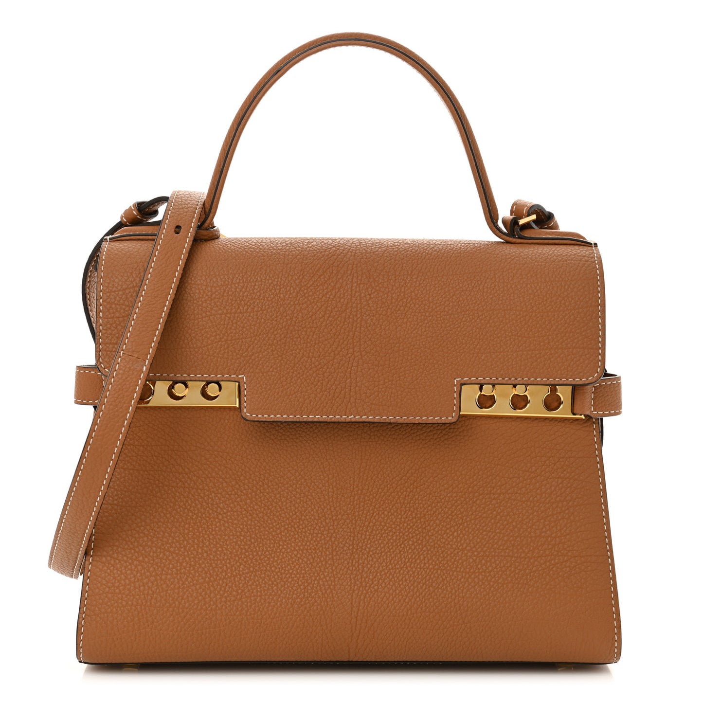 Crispy Calfskin MM Tempete Satchel Vegetal