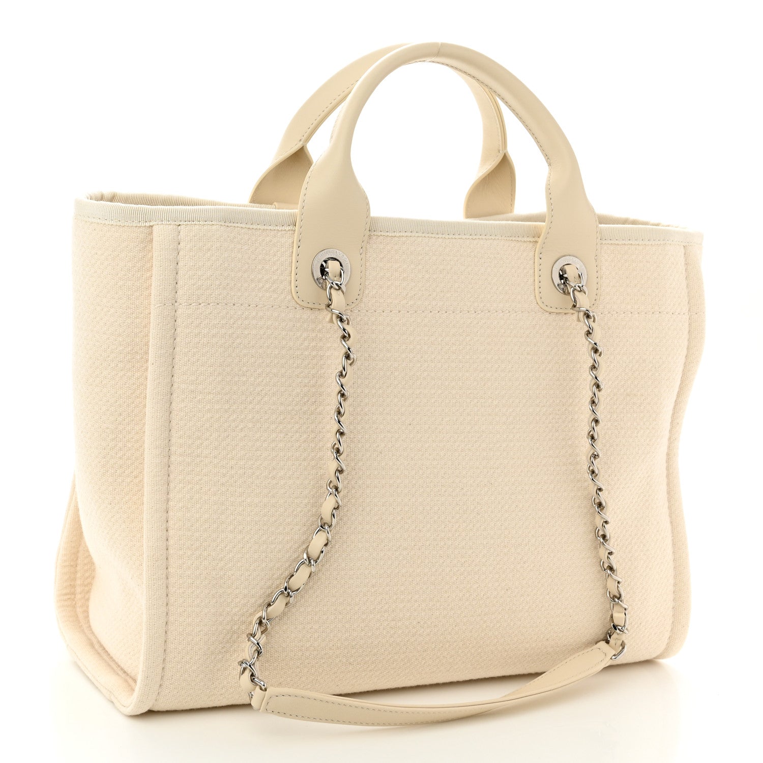 Chanel Mixed Fibers Small Deauville Tote White 4 of 11