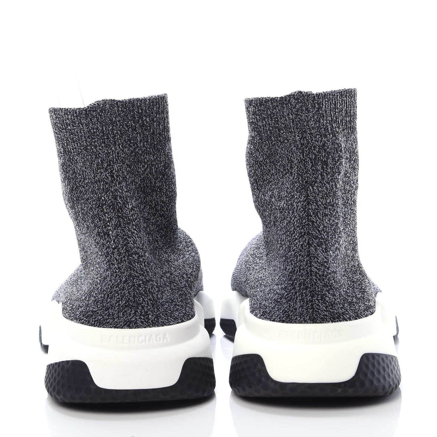 Chine Knit Bi-Color Sole Mens Speed Sneakers 45 Black White
