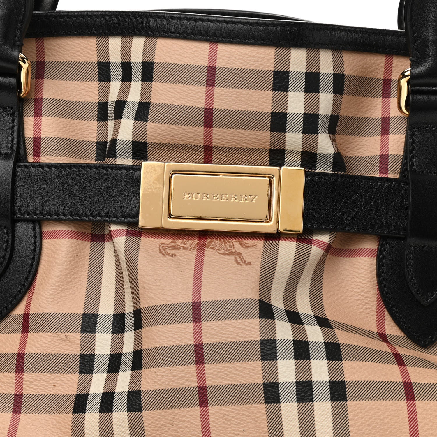 Burberry Haymarket Check Medium Golderton Tote Black 10 of 12