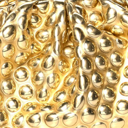 Bottega Veneta Metallic Fabric Bubble Wrap The Mini Pouch Gold 7 of 9