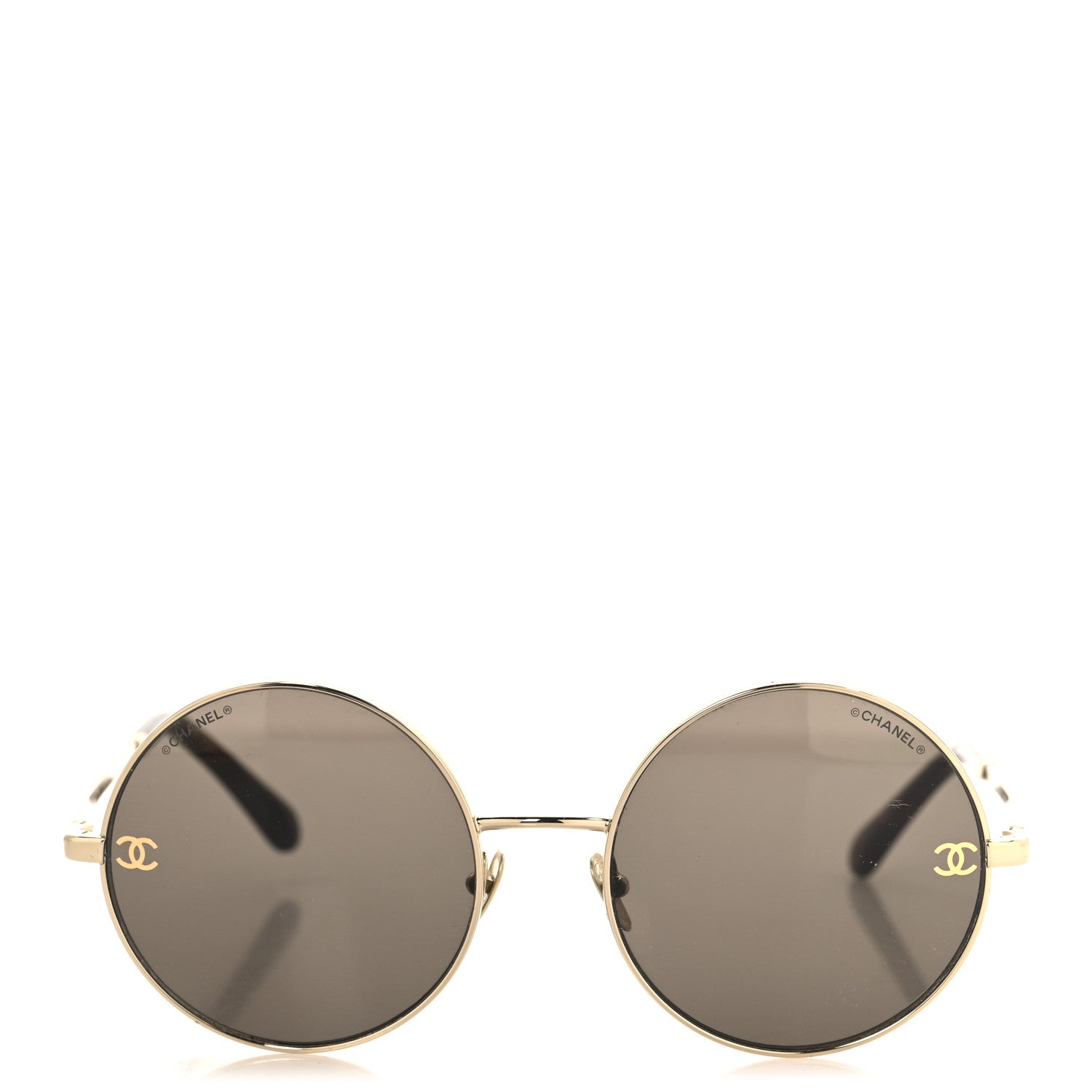 Chanel Metal Round Sunglasses 4268 Gold Tortoise 2 of 7