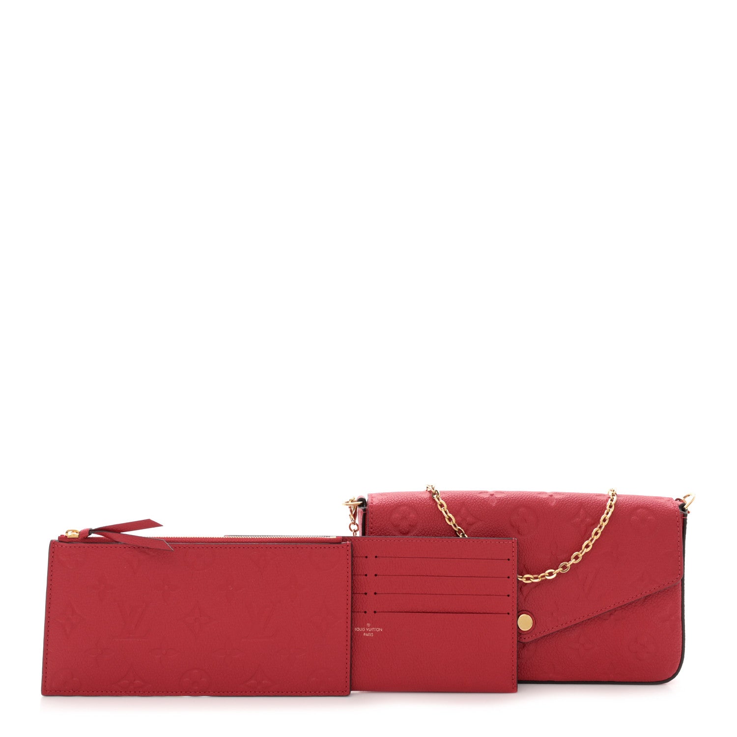 Louis Vuitton Empreinte Pochette Felicie Chain Wallet Scarlet 2 of 11