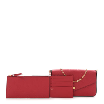Louis Vuitton Empreinte Pochette Felicie Chain Wallet Scarlet 2 of 11