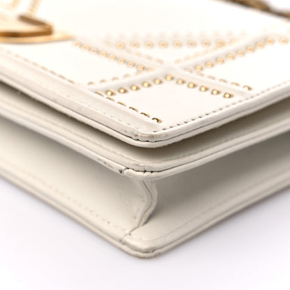 Christian Dior Lambskin Studded Diorama Wallet on Chain Pouch Off White 8 of 15