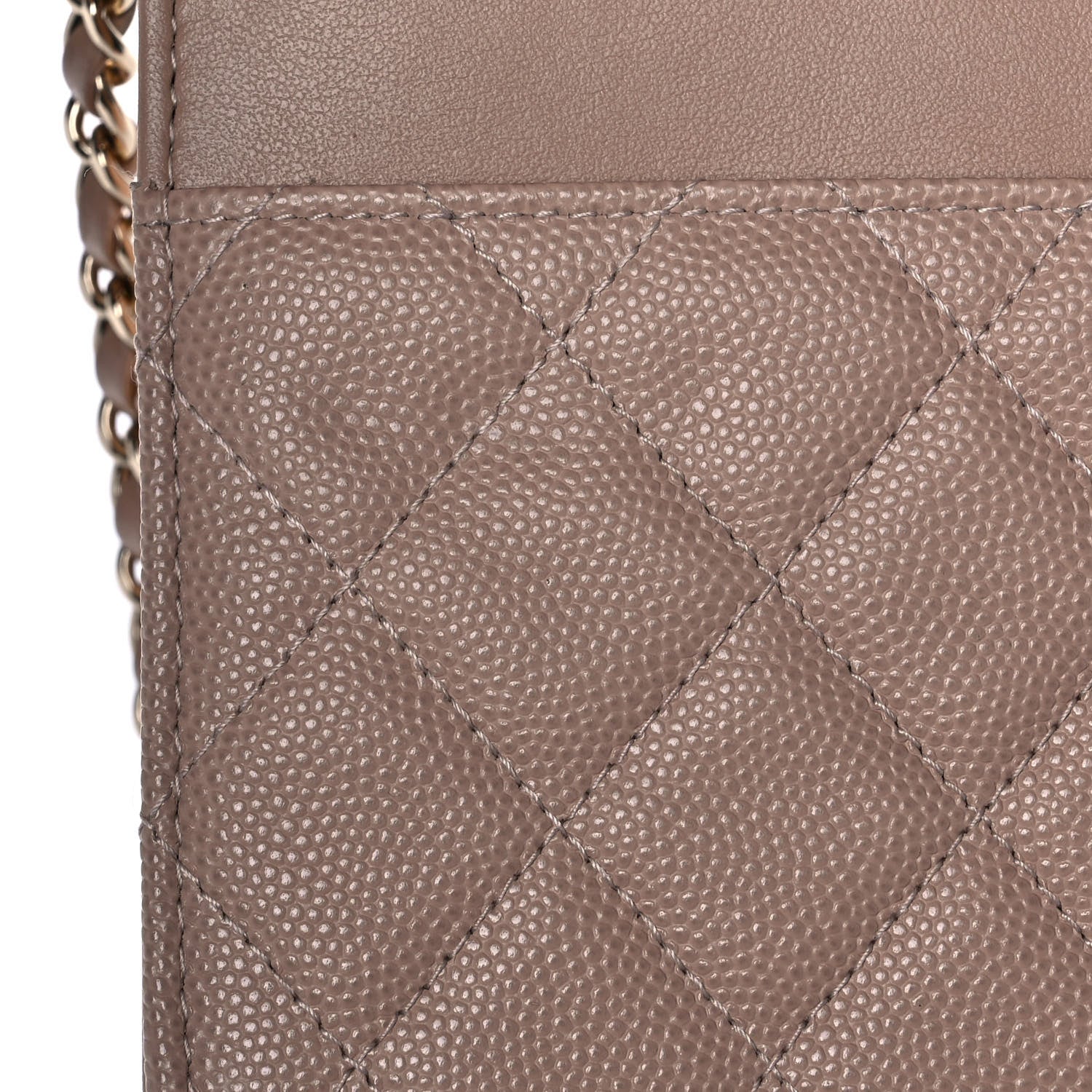 Chanel Caviar Quilted CC Filigree Wallet On Chain WOC Beige Black 12 of 13