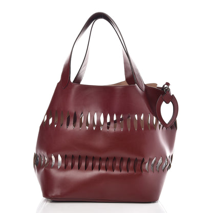Alaia Calfskin Oval Laser Cut Out Tote Pourpre 3 of 9