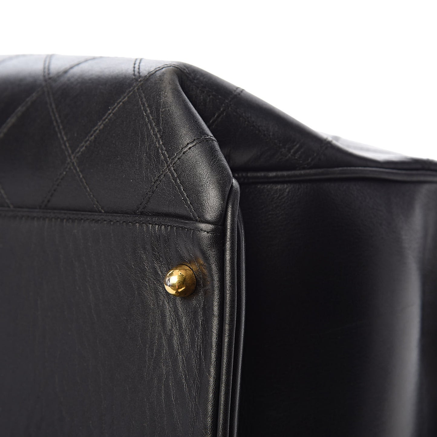 Calfskin Stitched XL Weekender Black