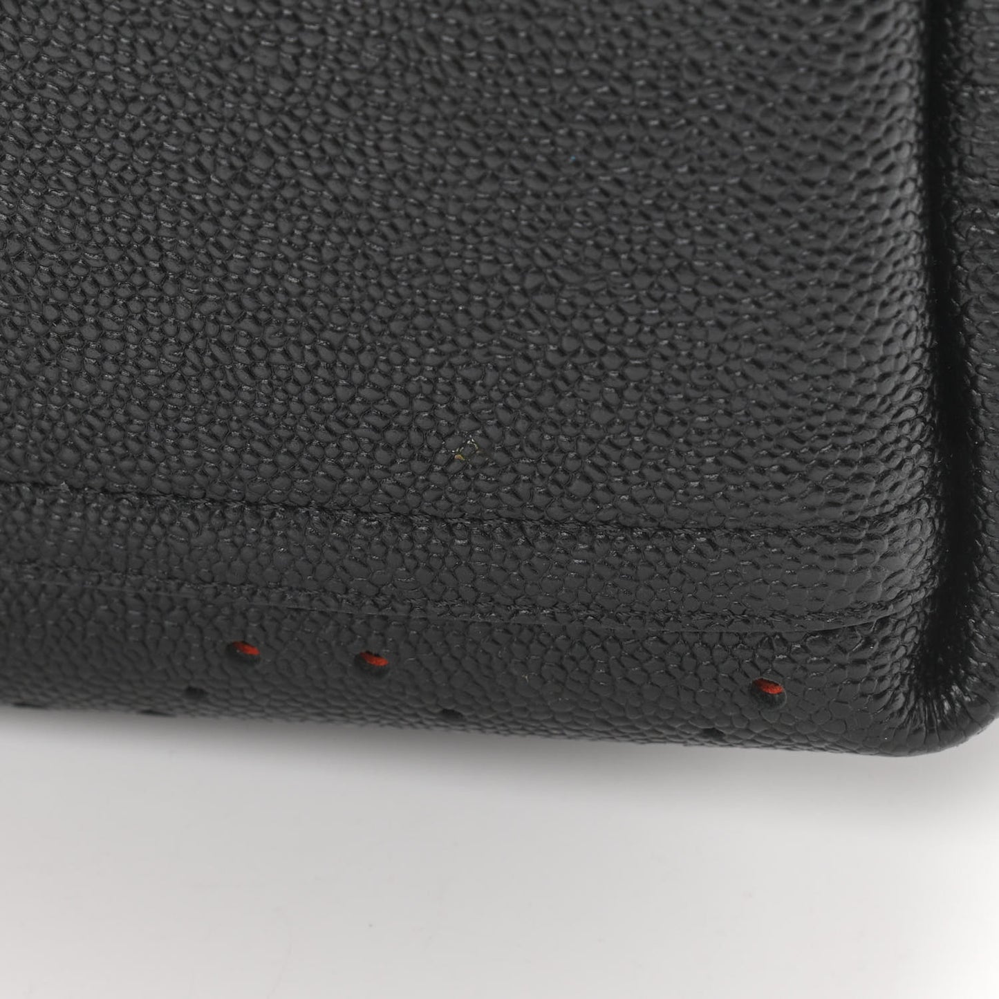 Caviar Perforated Drawstring CC Bag Black Orange