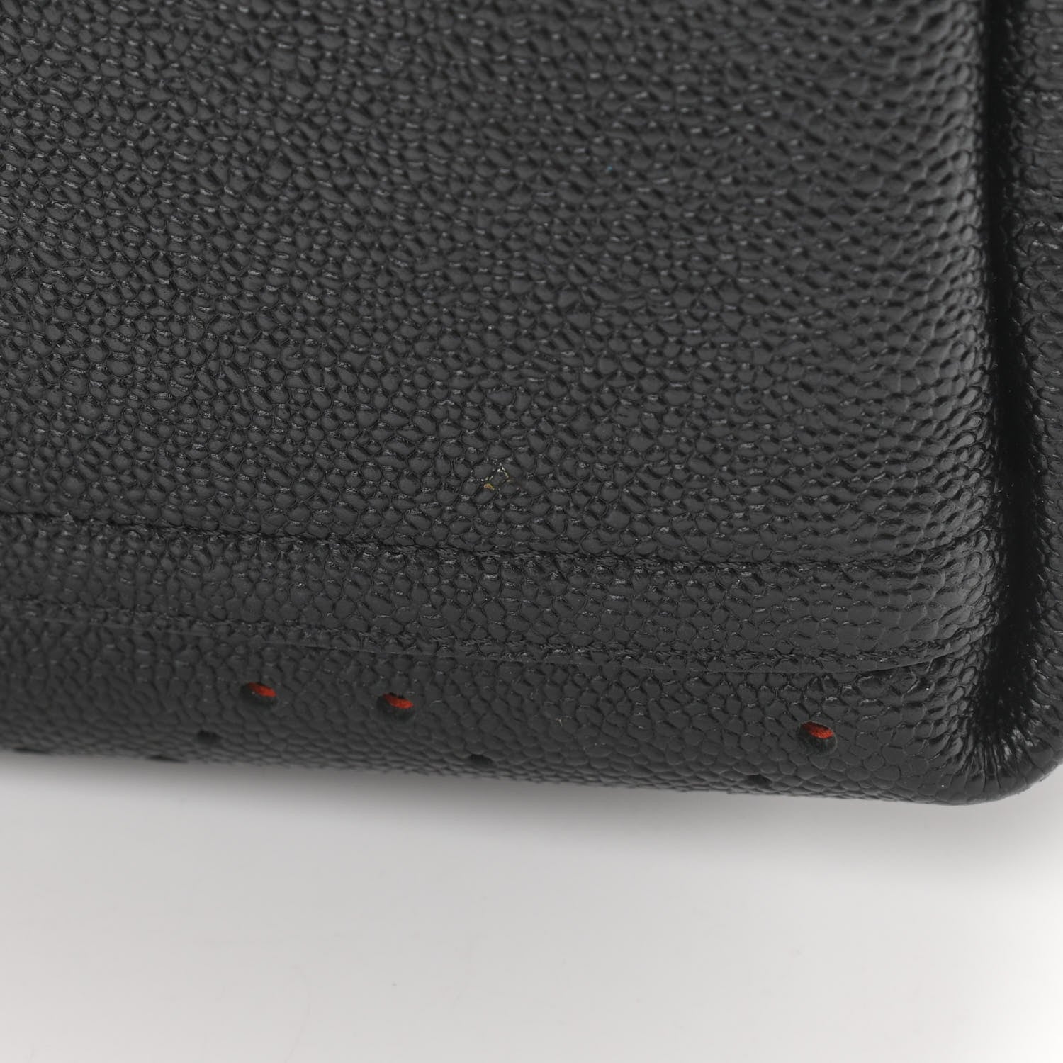 Chanel Caviar Perforated Drawstring CC Bag Black Orange 11 of 13