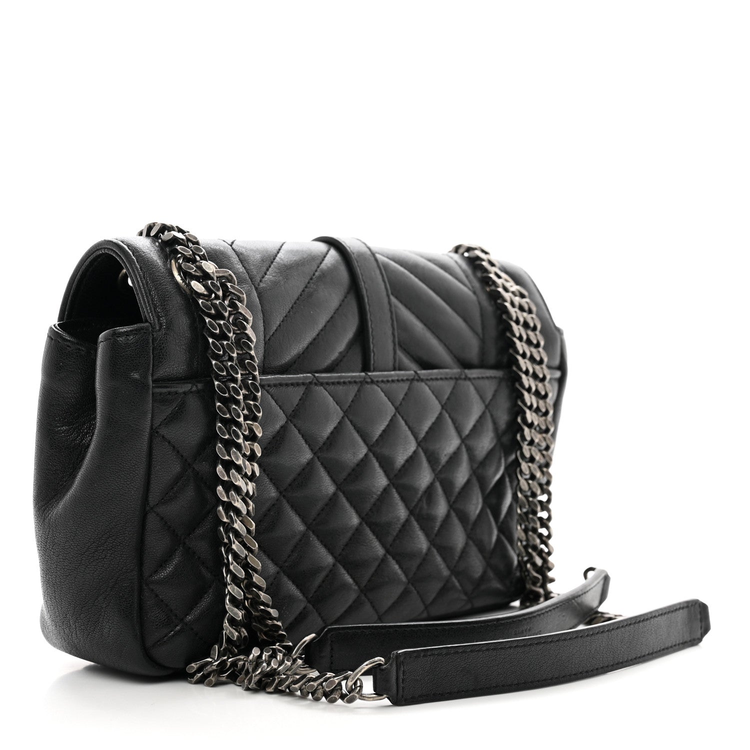 Saint Laurent Sheepskin Tri-Quilt Monogram Medium College Bag Black 3 of 11