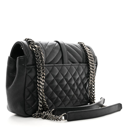 Saint Laurent Sheepskin Tri-Quilt Monogram Medium College Bag Black 3 of 11