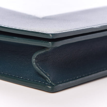 Celine Smooth Lambskin Frame Evening Chain Clutch Mineral Dark Green 8 of 15