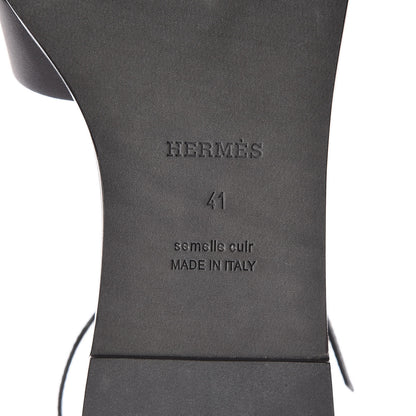 Hermes Calfskin Santorini Sandals 41 Black 5 of 8