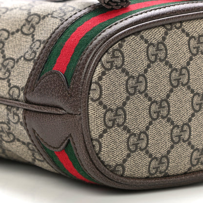 Gucci GG Supreme Monogram Web Mini Ophidia Bucket Bag Brown 8 of 9