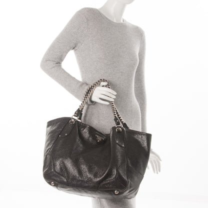 Prada Cervo Lux Chain Shoulder Bag Ebano 2 of 11