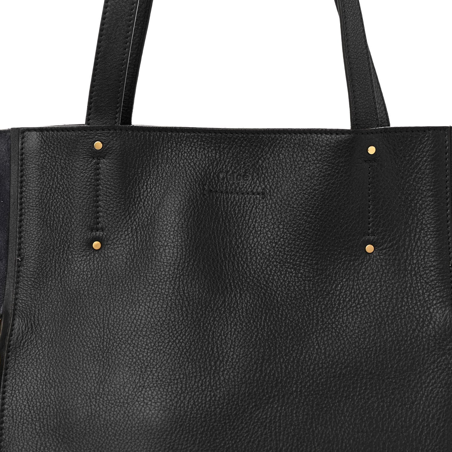 Chloe Smooth Calfskin Medium Milo Shopping Tote Black 7 of 17