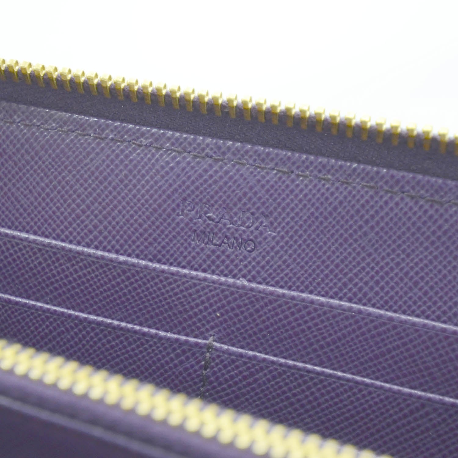Prada Saffiano Zip Around Wallet Viola Purple 8 of 11