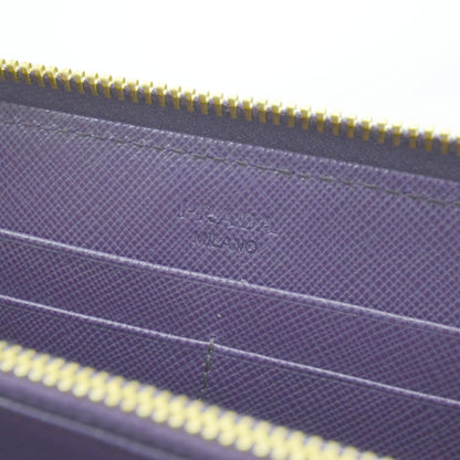 Prada Saffiano Zip Around Wallet Viola Purple 8 of 11