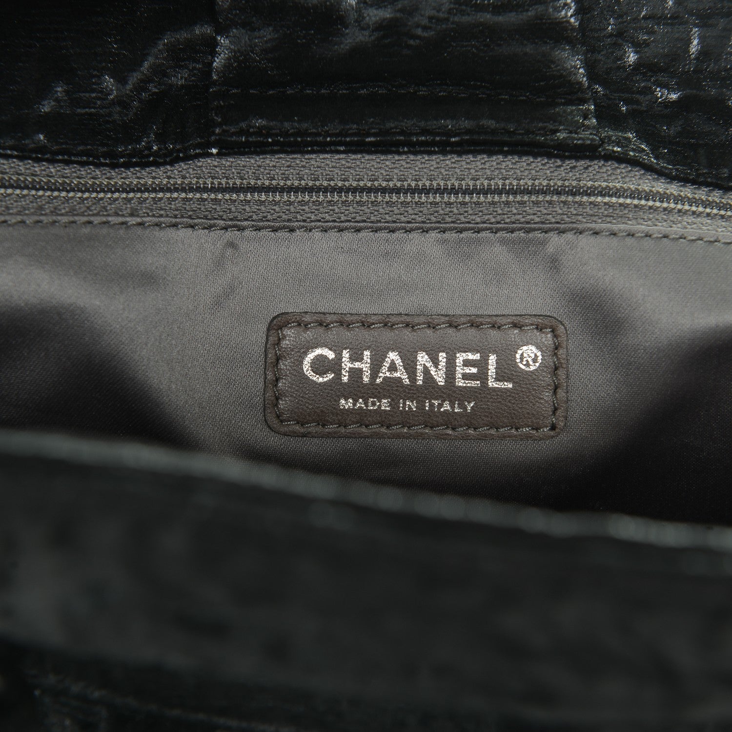 Chanel Crinkled Coated Canvas Le Marais Large Tote Black 6 of 7