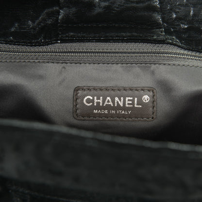 Chanel Crinkled Coated Canvas Le Marais Large Tote Black 6 of 7