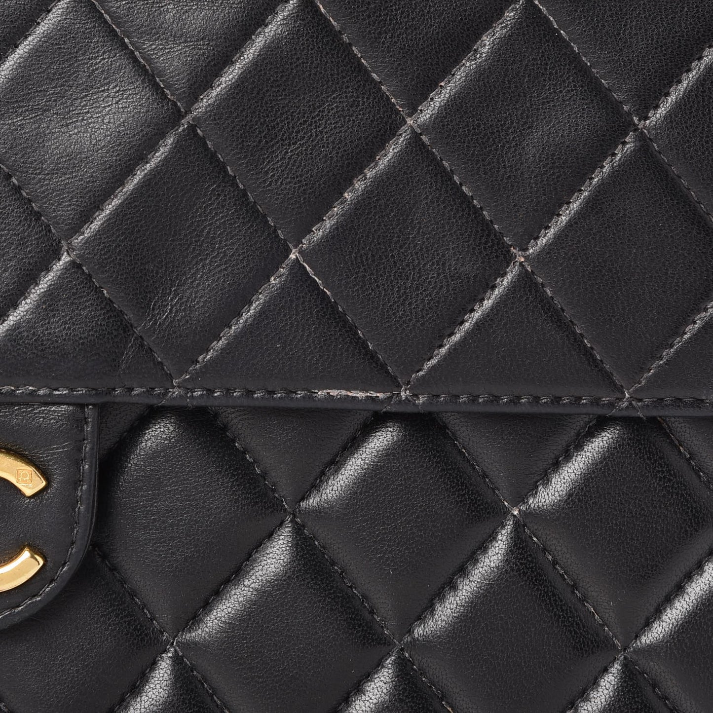 Lambskin Quilted Medium Single Flap Black