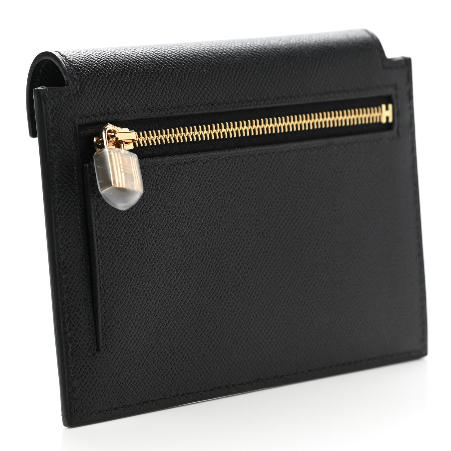 Hermes Madame Calfskin Kelly Pocket Compact Wallet Black 3 of 8