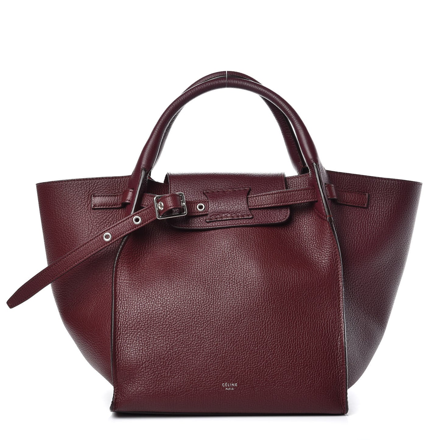 Supple Grained Calfskin Small Big Bag Wine