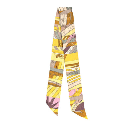 Hermes Silk Astrologie Nouvelle Twilly Jaune White Moutarde 2 of 3