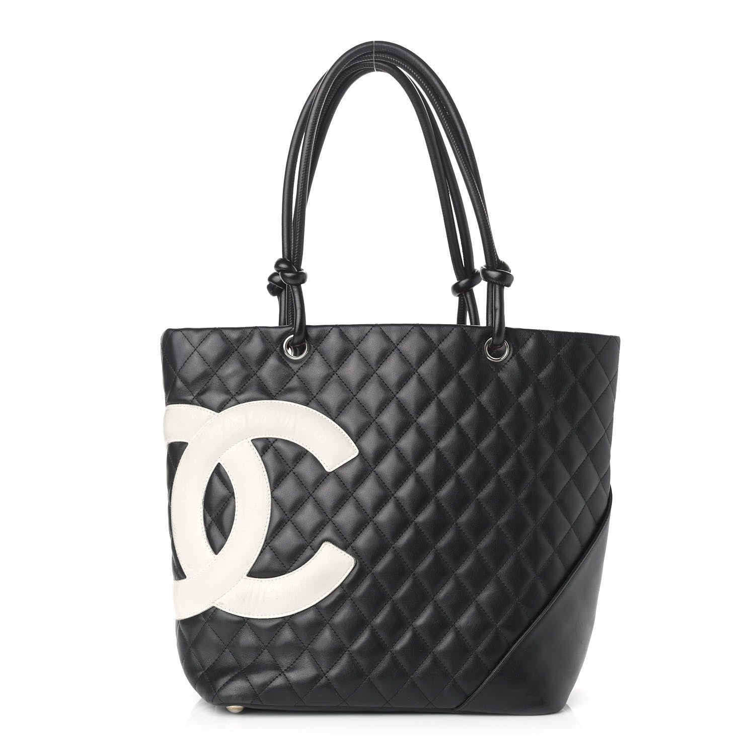 Chanel Calfskin Quilted Medium Cambon Tote Black White 1 of 26